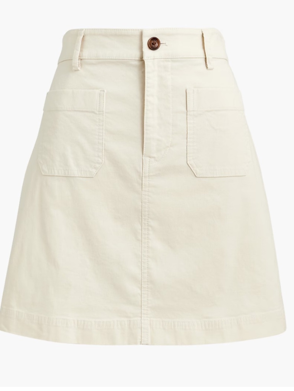 J. Crew Lizzie patch-pocket mini skirt Natural NWOT size 20